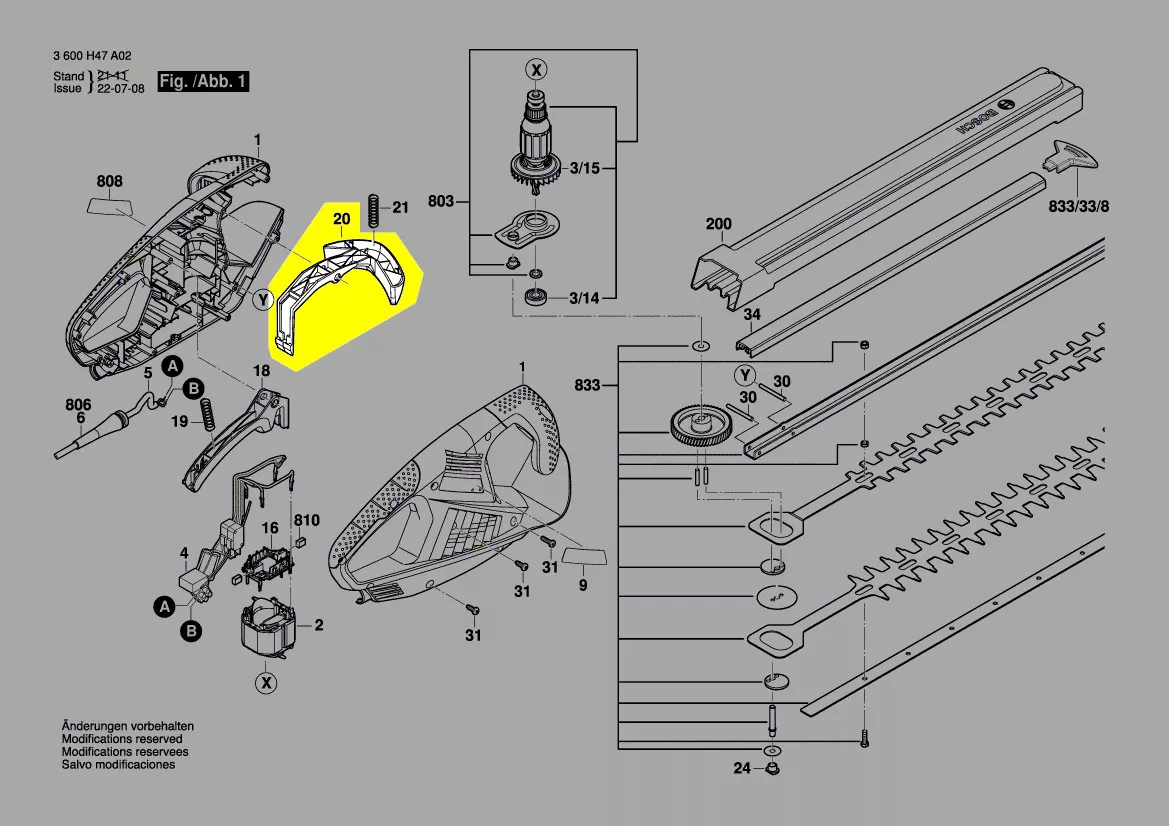 poignée commande interrupteur réf. 2 609 005 919 Bosch